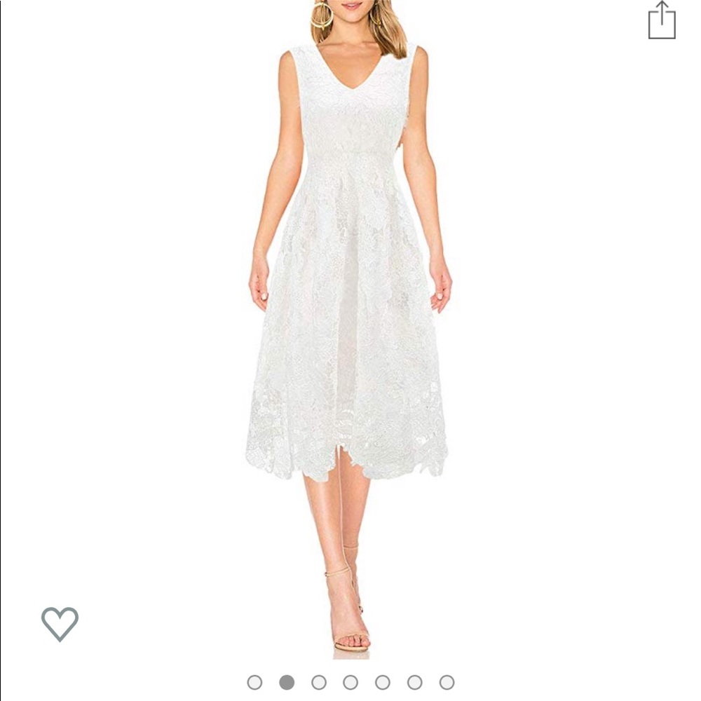 White lace midi dress